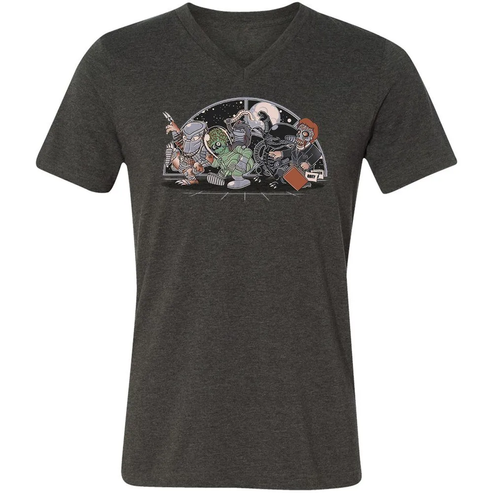 Unisex V-Neck T-Shirt - 8N4DM9Y6 - Dark Grey Heather - 8