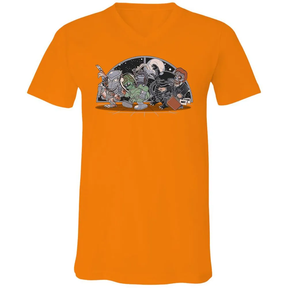 Unisex V-Neck T-Shirt - 8N4DM9Y6 - Orange - 11