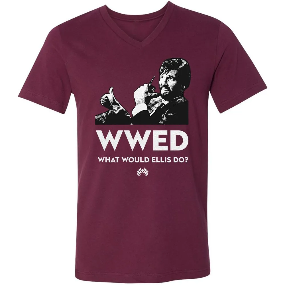 Unisex V-Neck T-Shirt - CGXYHZH4 - Maroon - 6
