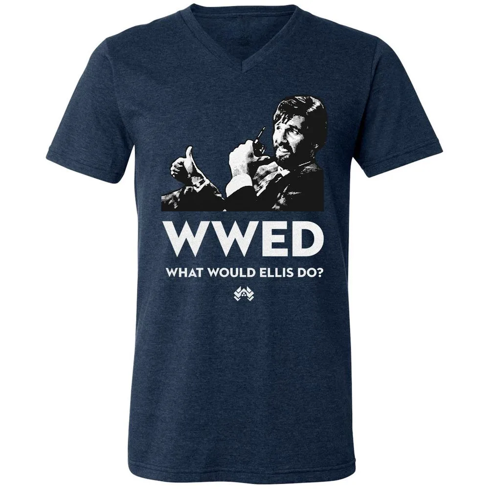 Unisex V-Neck T-Shirt - CGXYHZH4 - Heather Navy - 15