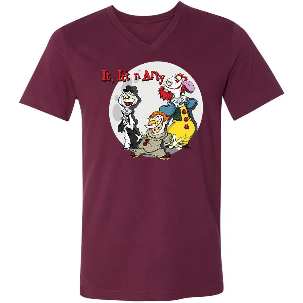 Unisex V-Neck T-Shirt - 2QXVT9FX - Maroon - 6
