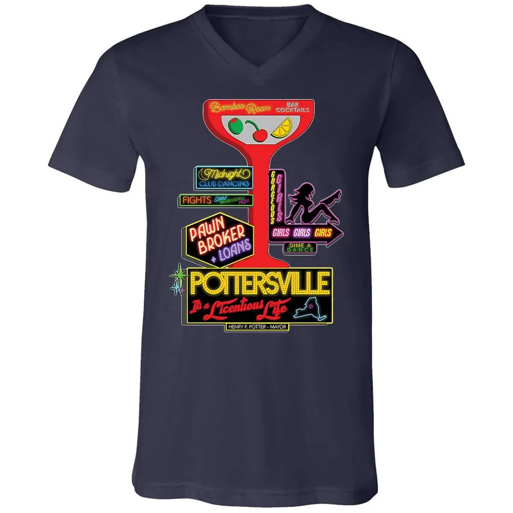 Unisex V-Neck T-Shirt - HMR5XC1A - Navy - 2