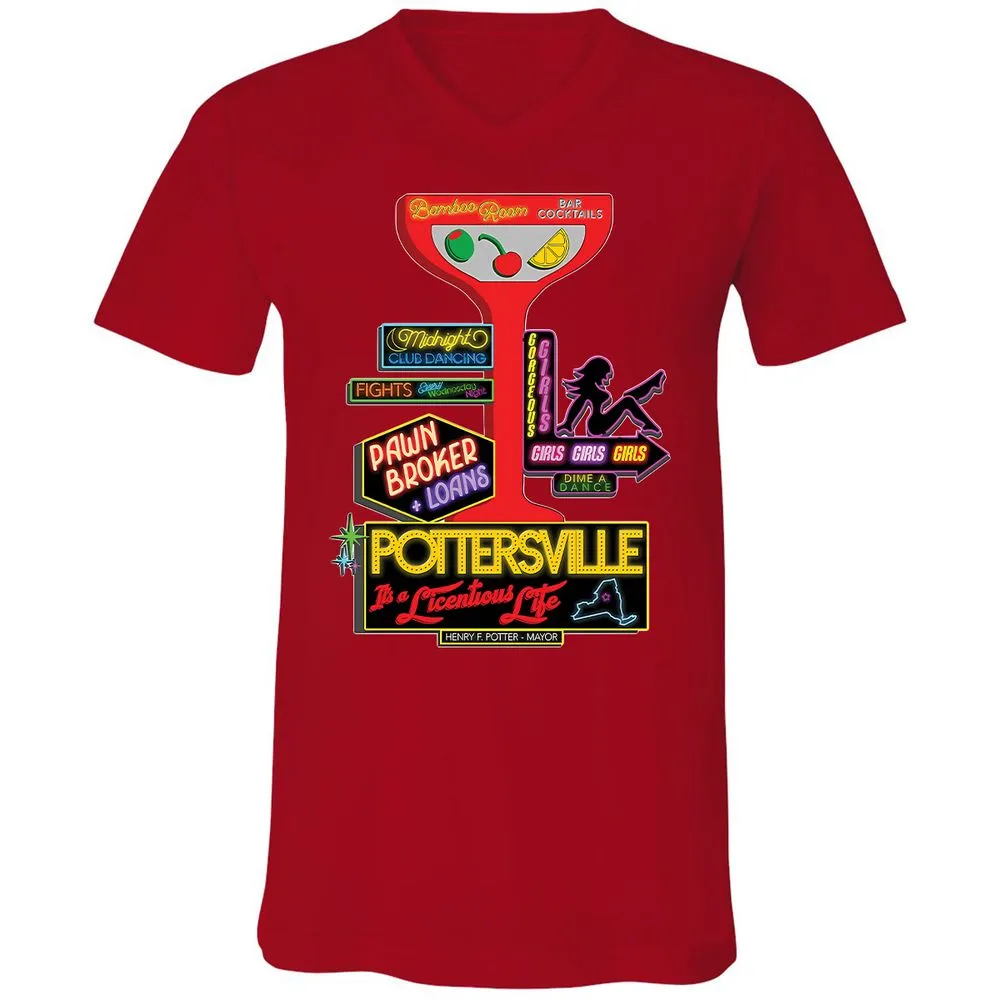Unisex V-Neck T-Shirt - HMR5XC1A - Red - 3