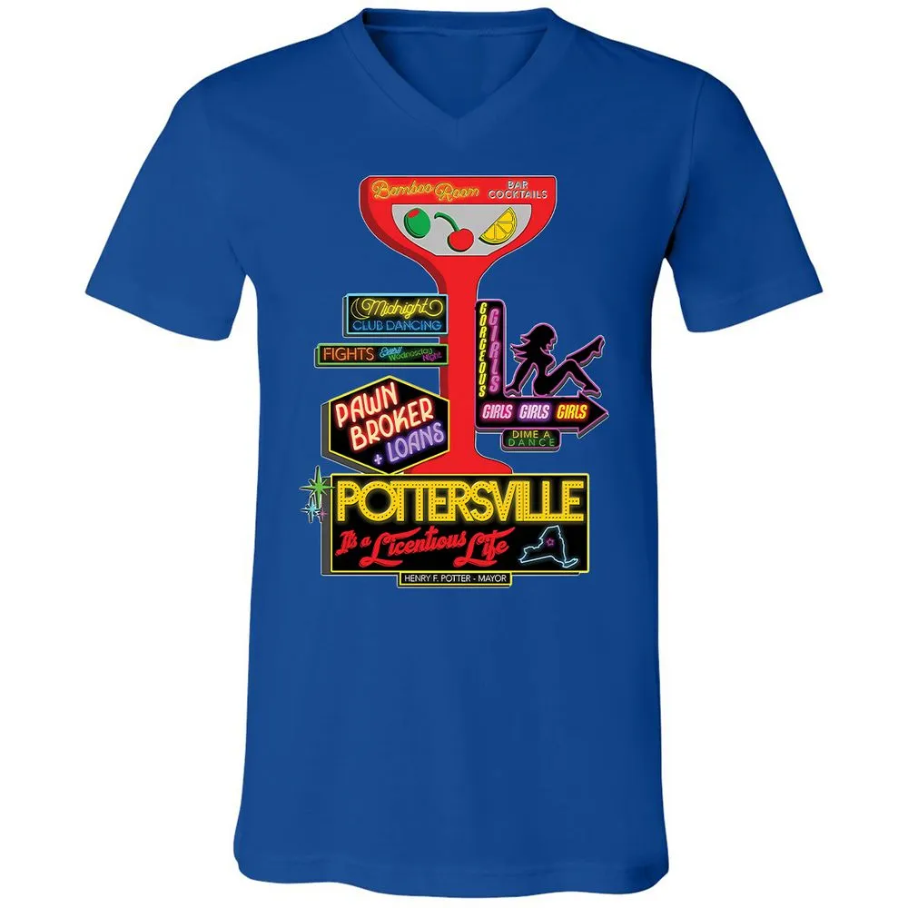 Unisex V-Neck T-Shirt - HMR5XC1A - True Royal - 4