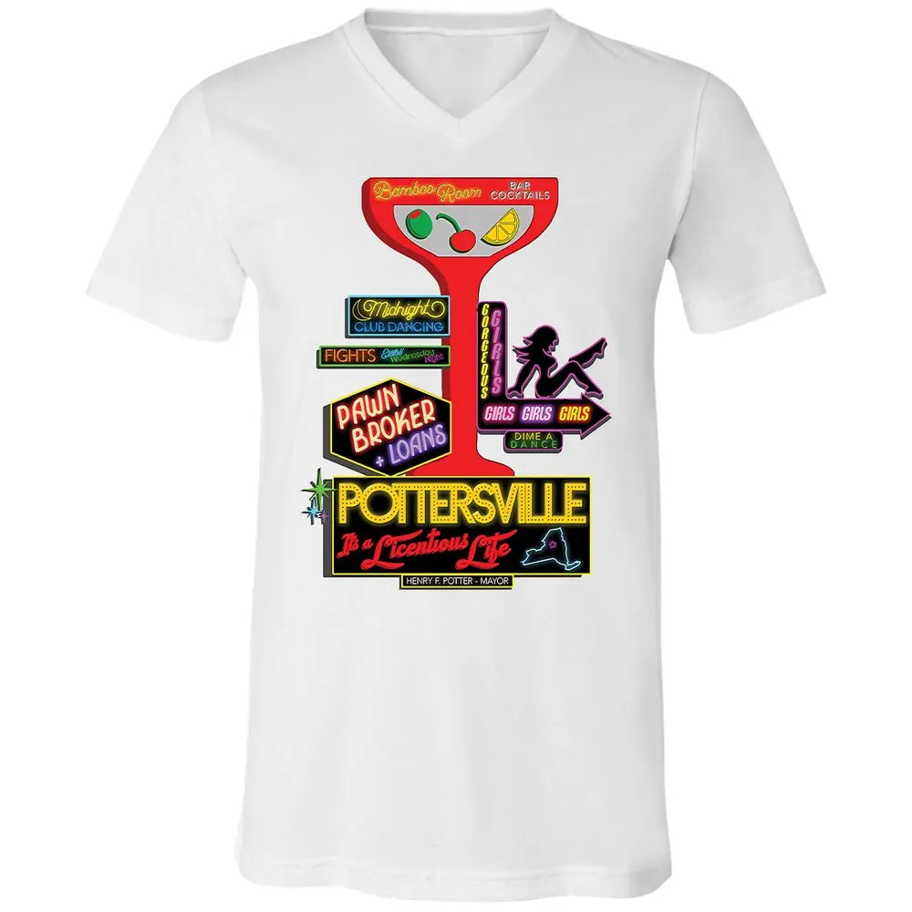 Unisex V-Neck T-Shirt - HMR5XC1A - White - 5