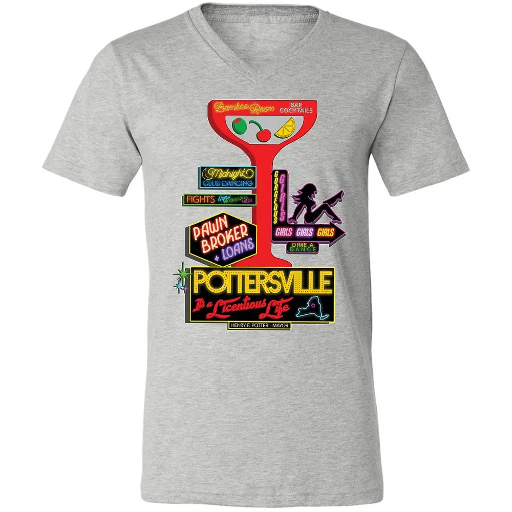 Unisex V-Neck T-Shirt - HMR5XC1A - Athletic Heather - 7