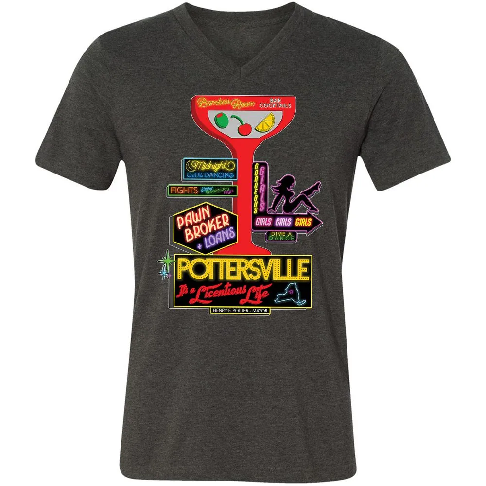 Unisex V-Neck T-Shirt - HMR5XC1A - Dark Grey Heather - 8
