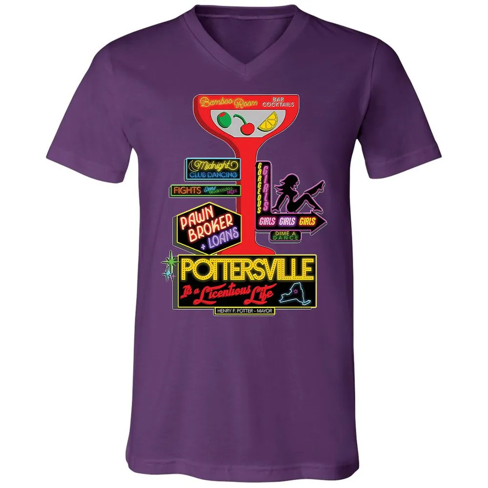 Unisex V-Neck T-Shirt - HMR5XC1A - Team Purple - 9