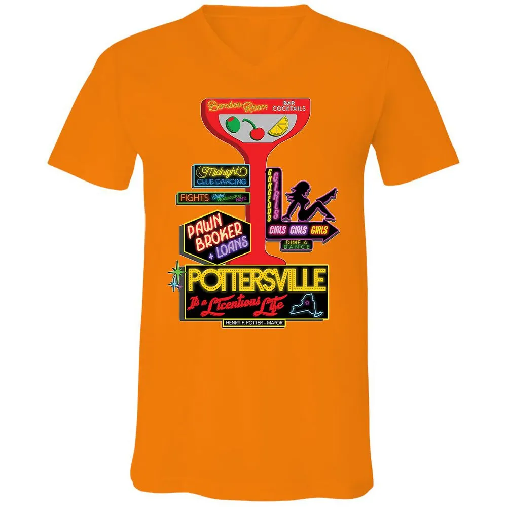 Unisex V-Neck T-Shirt - HMR5XC1A - Orange - 11
