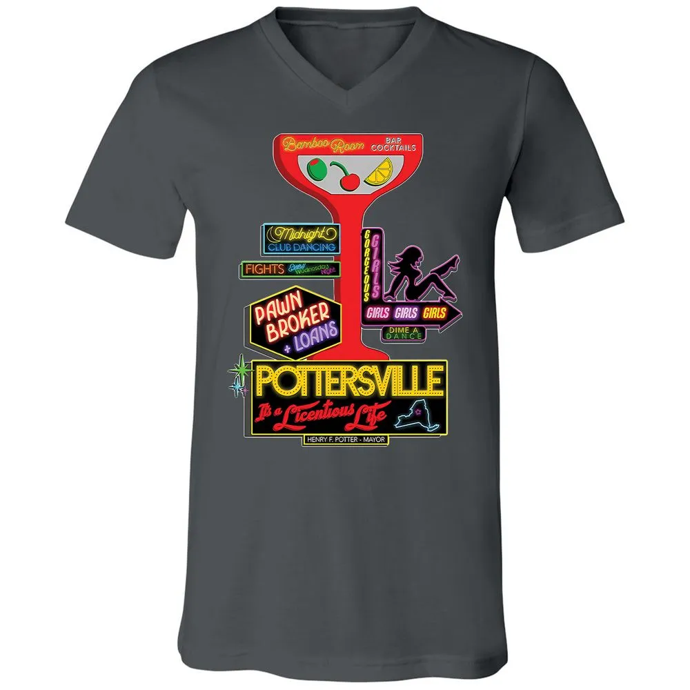 Unisex V-Neck T-Shirt - HMR5XC1A - Asphalt - 12
