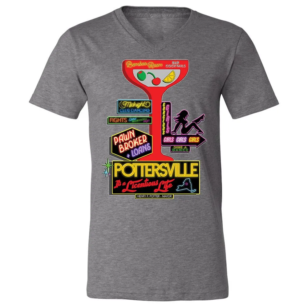 Unisex V-Neck T-Shirt - HMR5XC1A - Deep Heather - 13