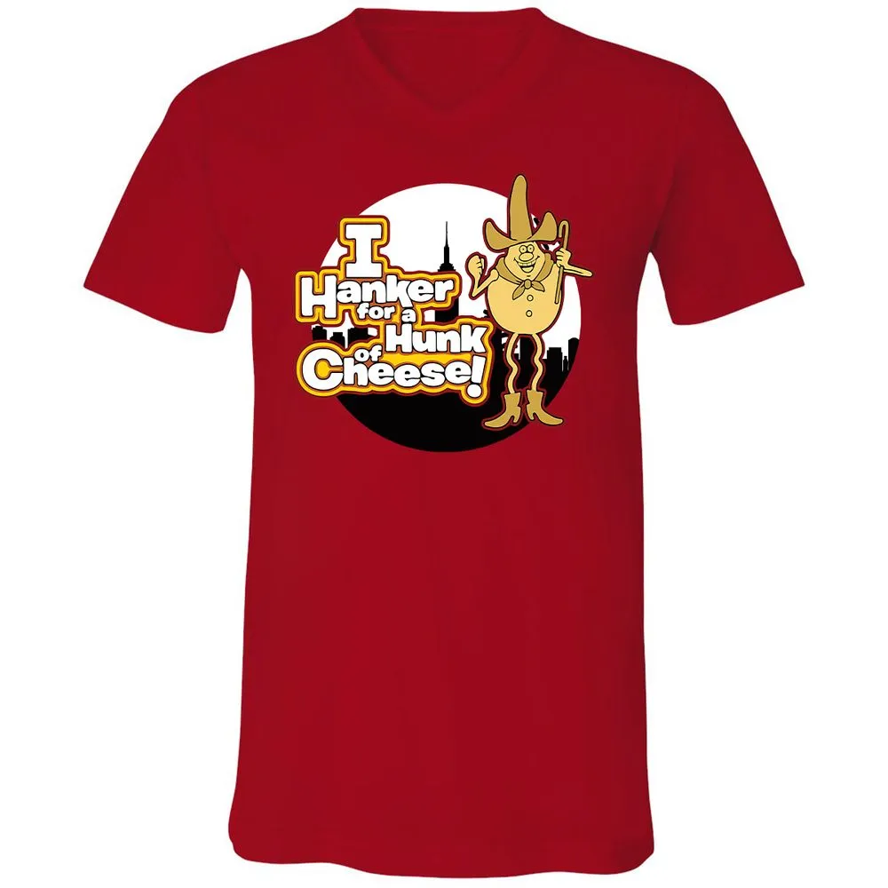 Unisex V-Neck T-Shirt - FJUKZBV6 - Red - 3