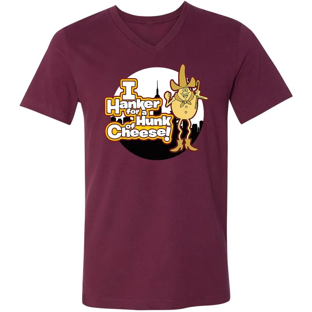 Unisex V-Neck T-Shirt - FJUKZBV6 - Maroon - 6