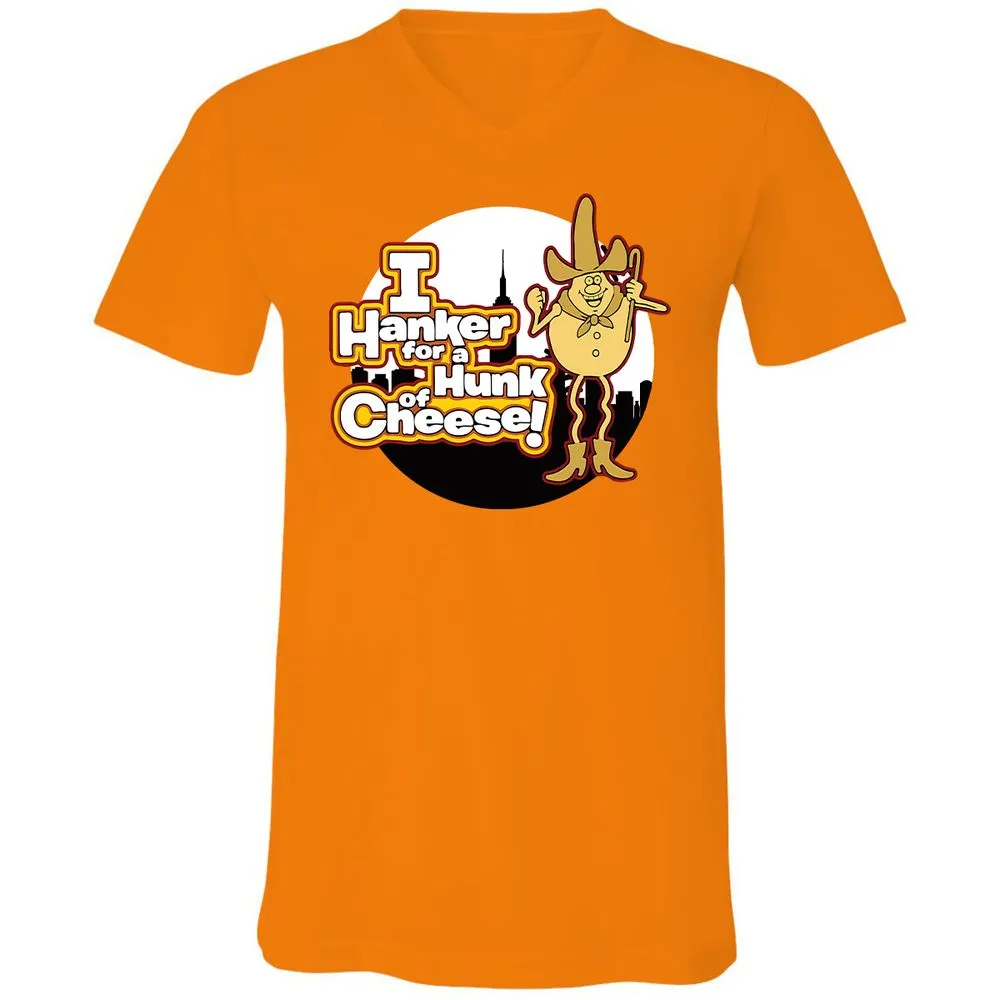 Unisex V-Neck T-Shirt - FJUKZBV6 - Orange - 11