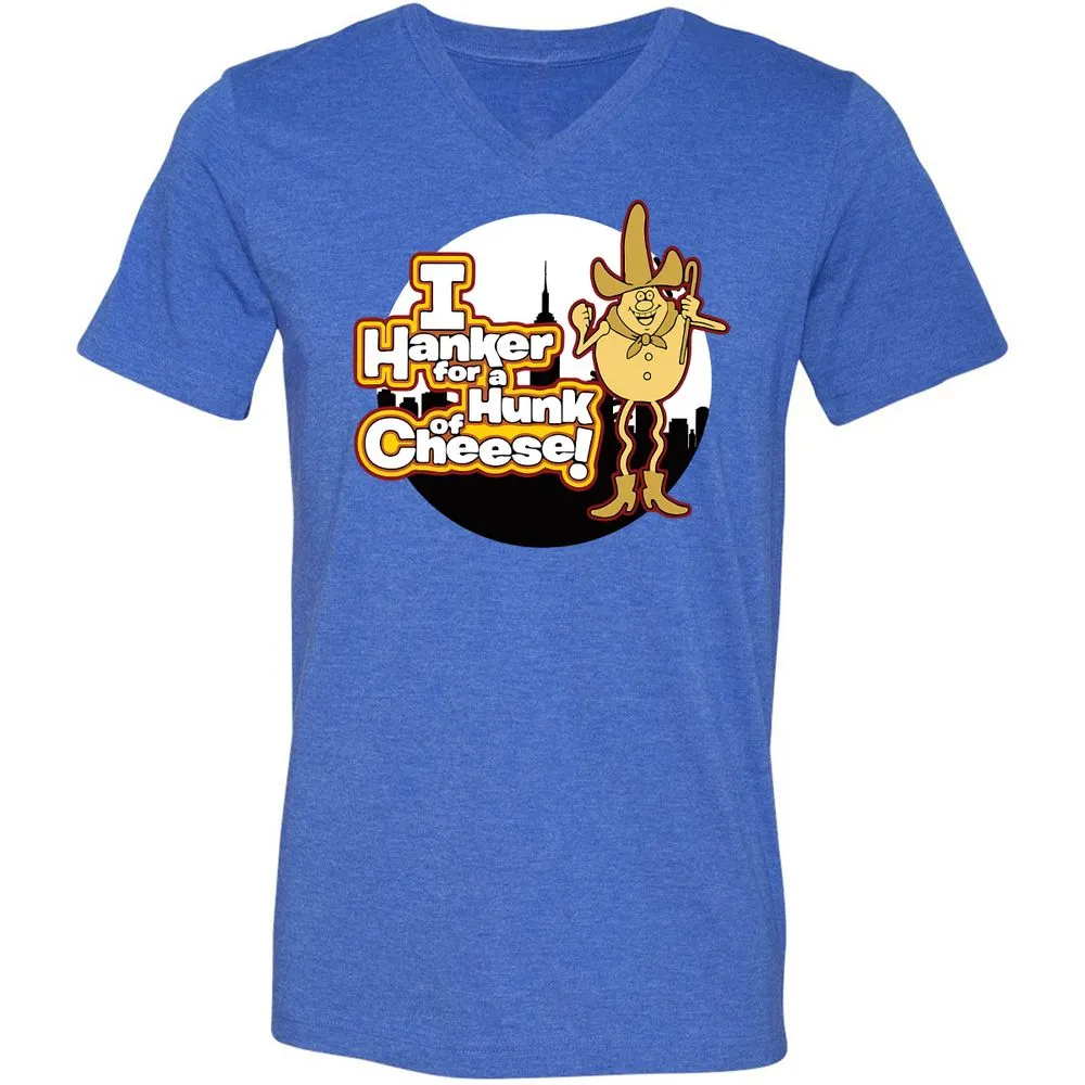 Unisex V-Neck T-Shirt - FJUKZBV6 - Heather True Royal - 14