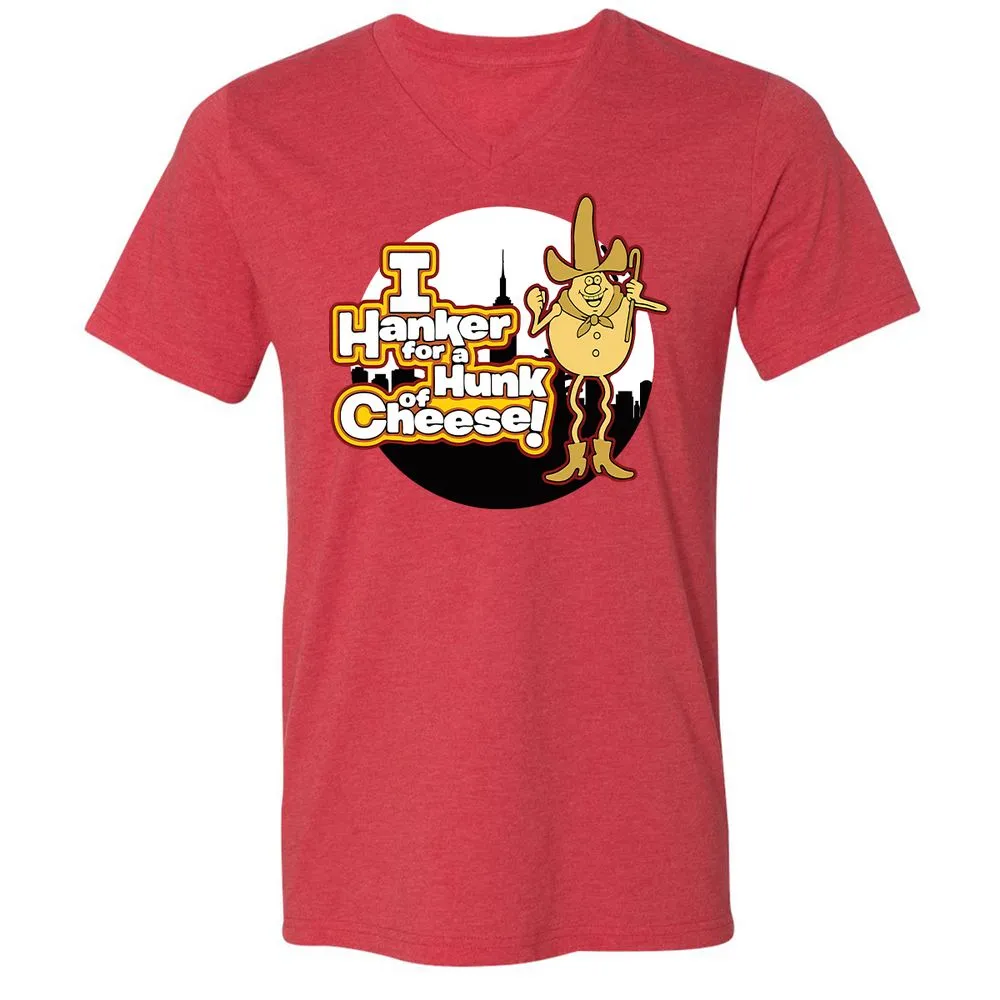 Unisex V-Neck T-Shirt - FJUKZBV6 - Heather Red - 16