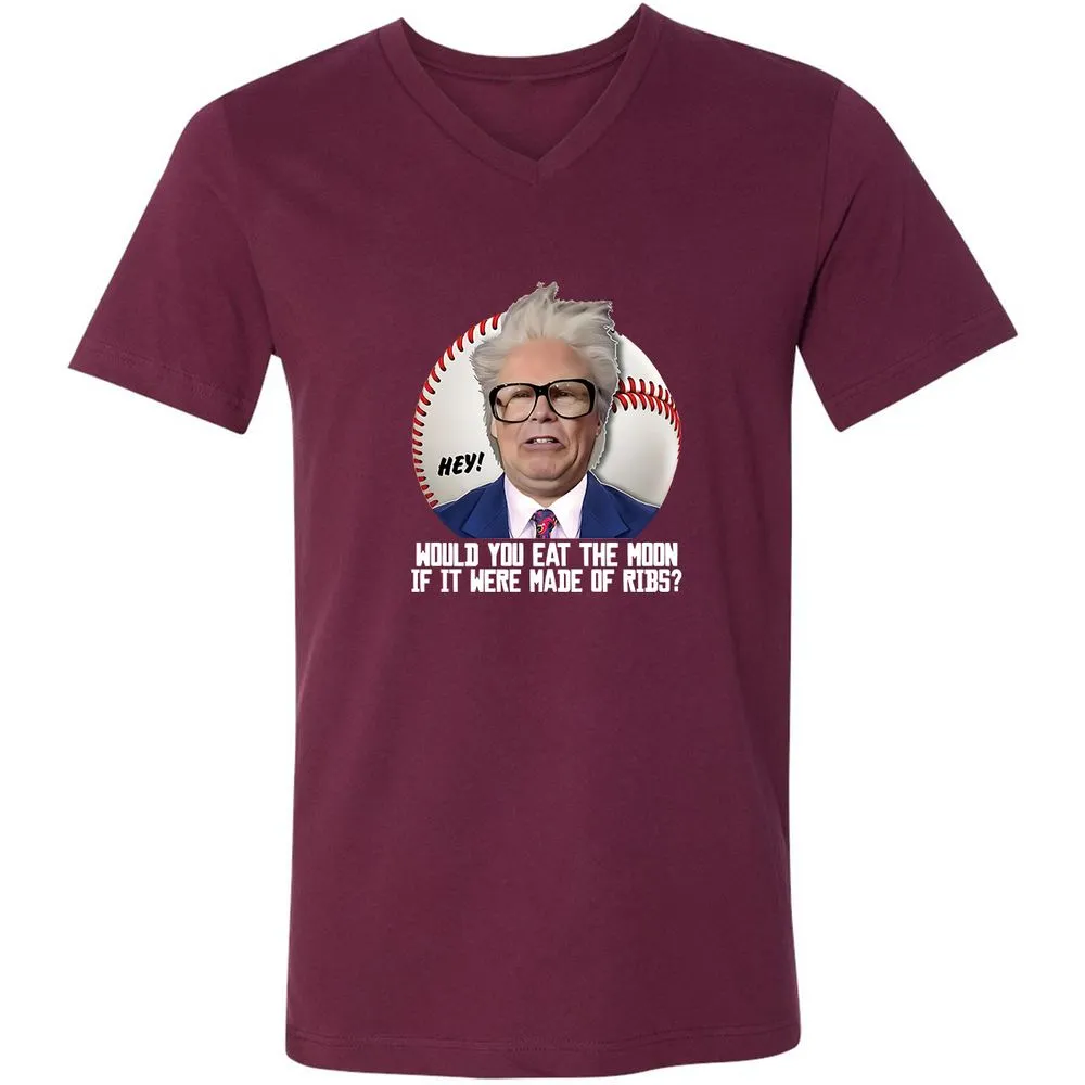 Unisex V-Neck T-Shirt - KVWD54U4 - Maroon - 6
