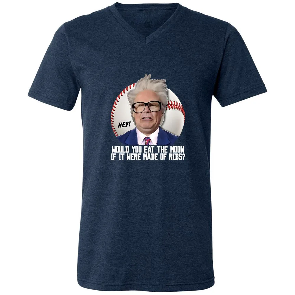 Unisex V-Neck T-Shirt - KVWD54U4 - Heather Navy - 15