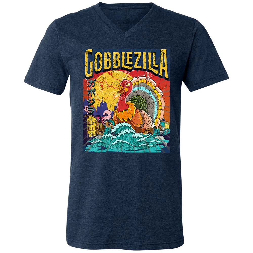 Unisex V-Neck T-Shirt - 96UUY1JW - Heather Navy - 15