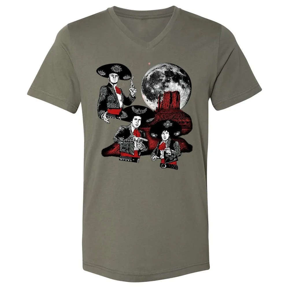 Unisex V-Neck T-Shirt - YW8XA733 - Military Green - 10