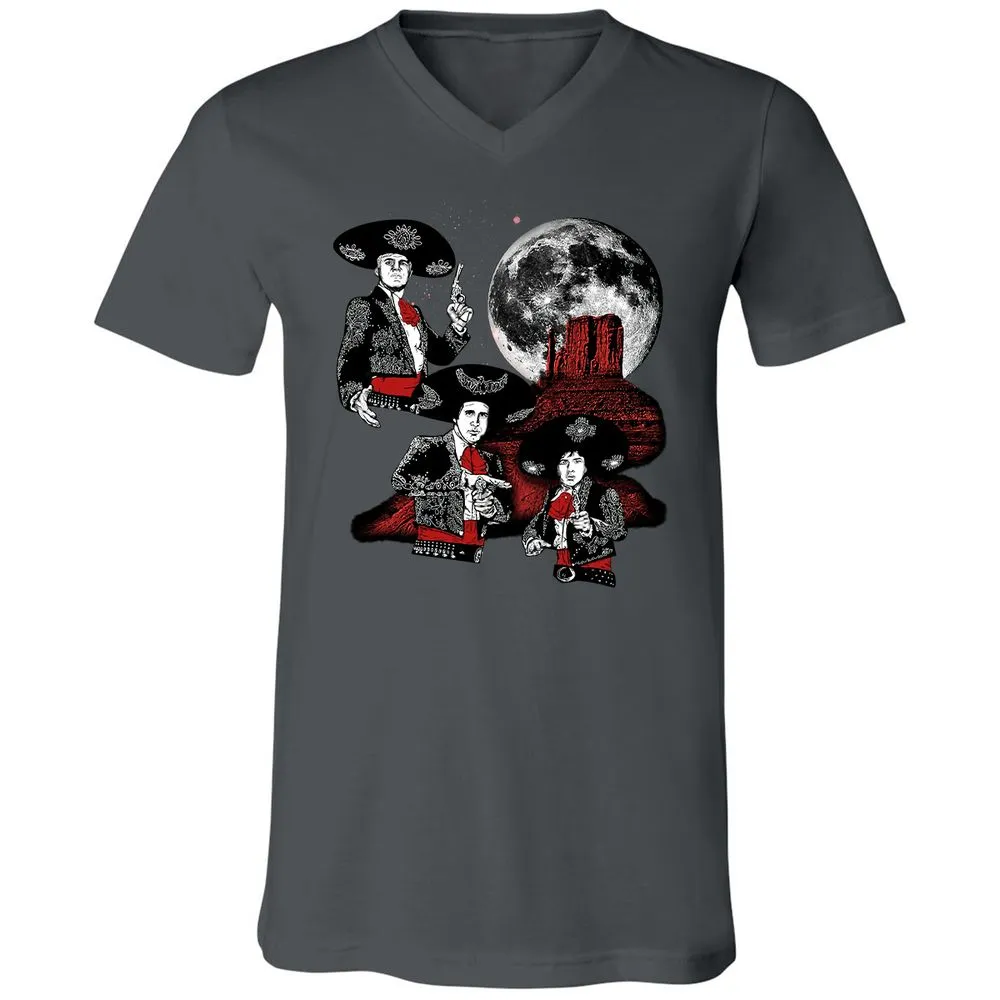 Unisex V-Neck T-Shirt - YW8XA733 - Asphalt - 12