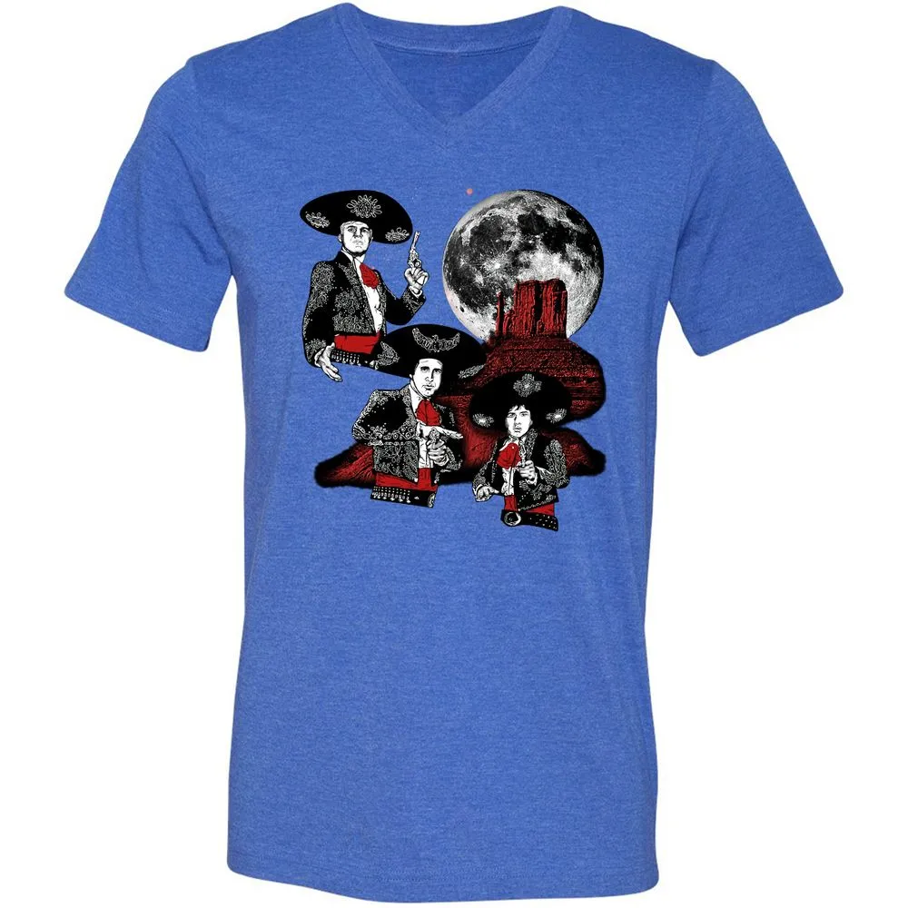 Unisex V-Neck T-Shirt - YW8XA733 - Heather True Royal - 14