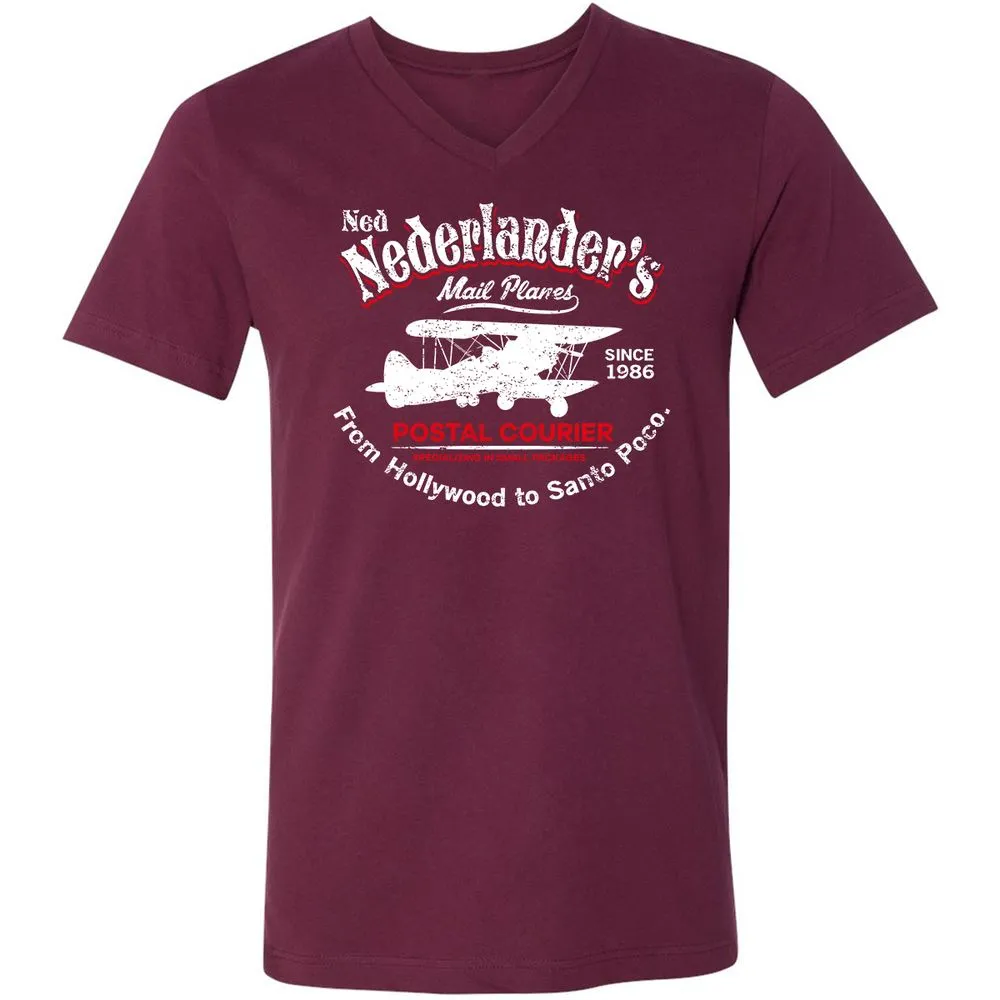 Unisex V-Neck T-Shirt - KGC3GPL1 - Maroon - 6
