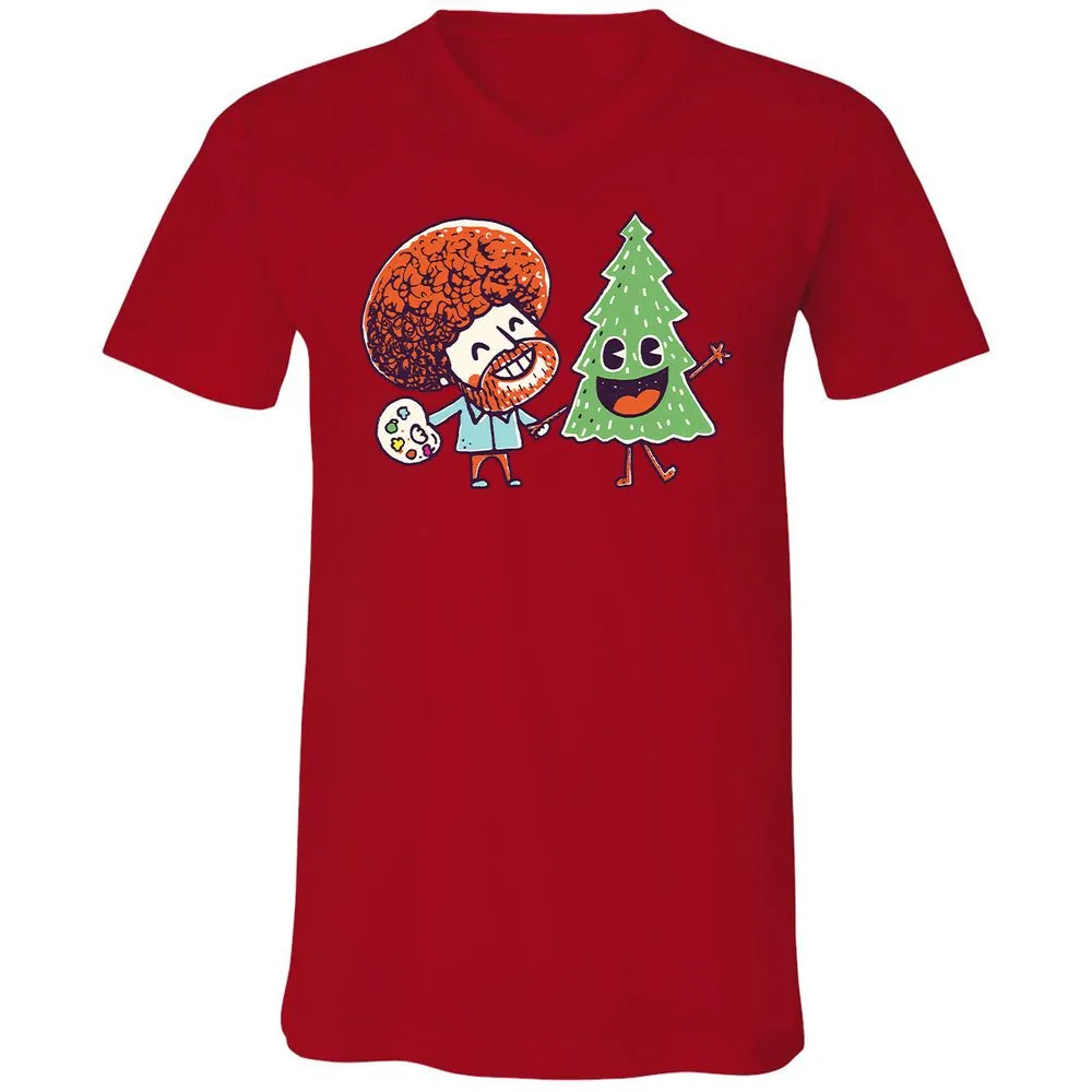 Unisex V-Neck T-Shirt - H8SKBNR3 - Red - 3
