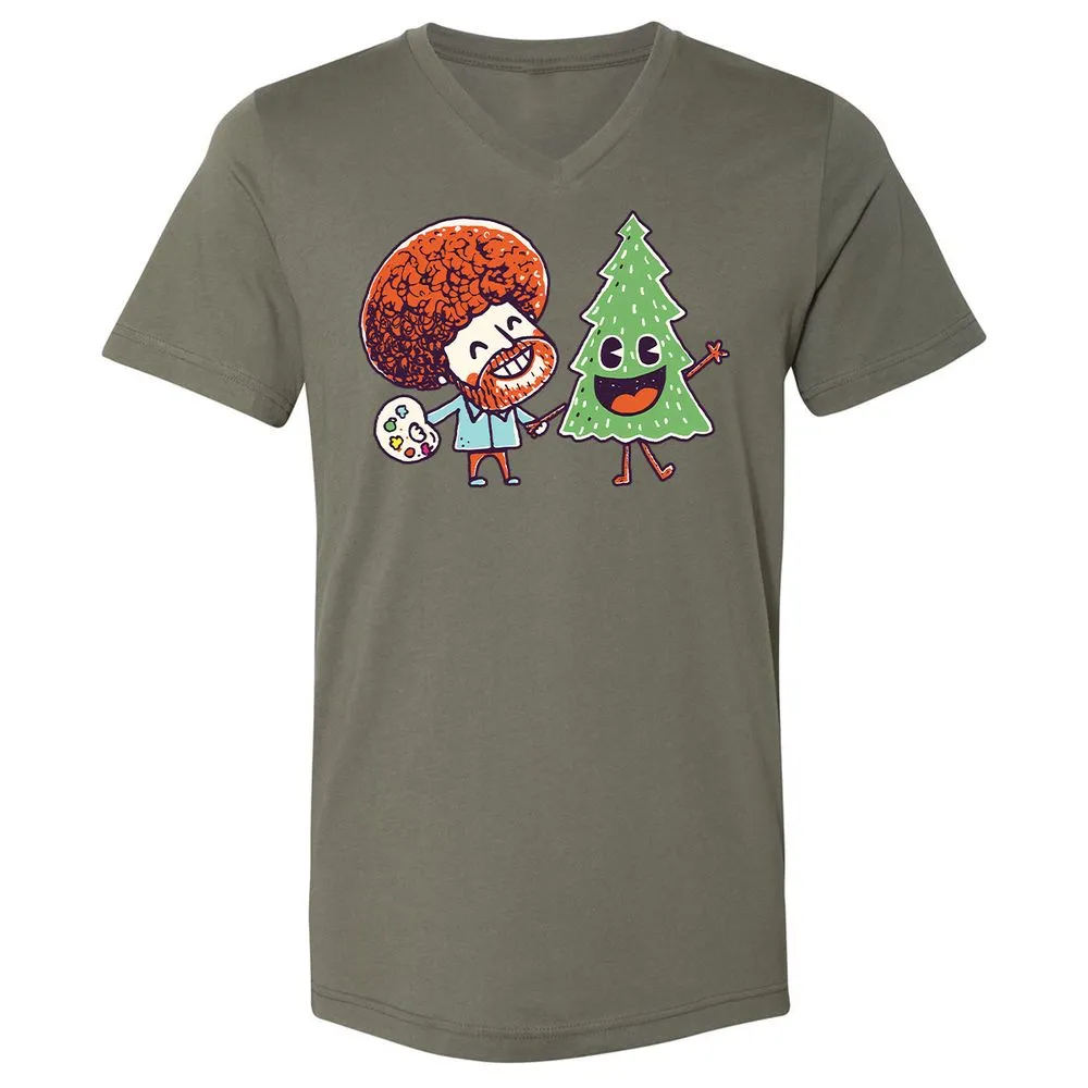 Unisex V-Neck T-Shirt - H8SKBNR3 - Military Green - 10