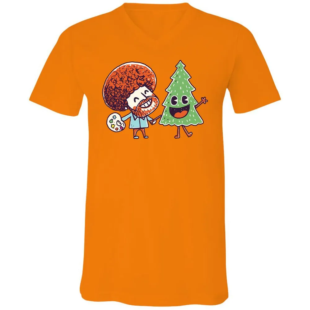 Unisex V-Neck T-Shirt - H8SKBNR3 - Orange - 11