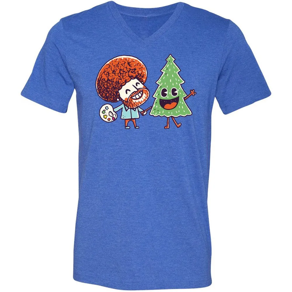 Unisex V-Neck T-Shirt - H8SKBNR3 - Heather True Royal - 14