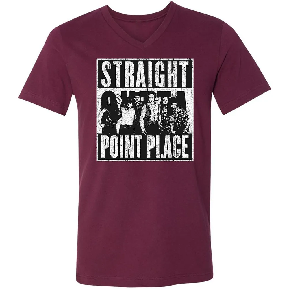 Unisex V-Neck T-Shirt - 49ZE5VGG - Maroon - 6