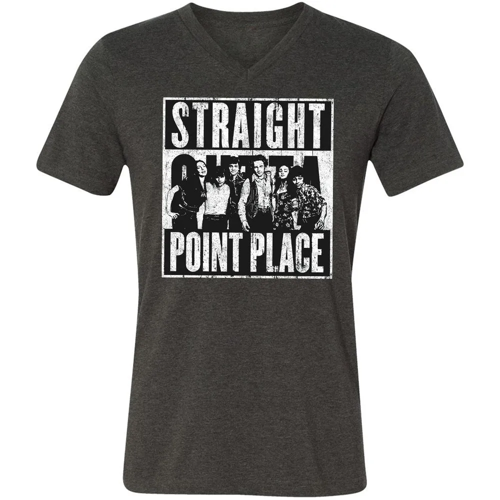 Unisex V-Neck T-Shirt - 49ZE5VGG - Dark Grey Heather - 8