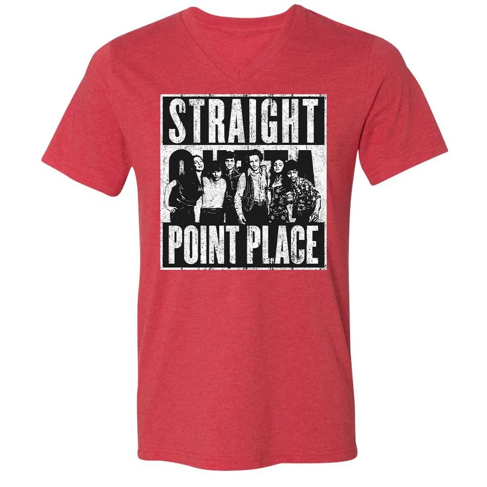 Unisex V-Neck T-Shirt - 49ZE5VGG - Heather Red - 16