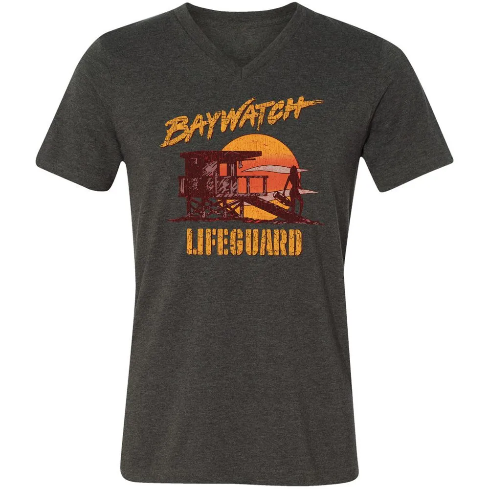 Unisex V-Neck T-Shirt - UXSYPVSZ - Dark Grey Heather - 8