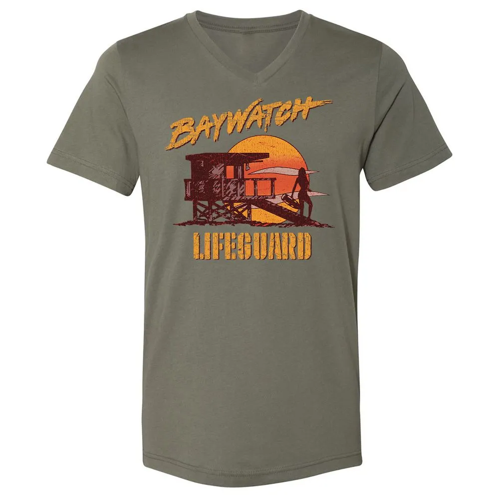 Unisex V-Neck T-Shirt - UXSYPVSZ - Military Green - 10