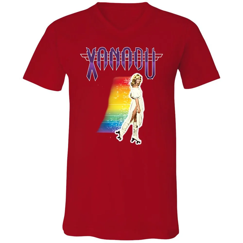 Unisex V-Neck T-Shirt - 5UT8SRQH - Red - 3