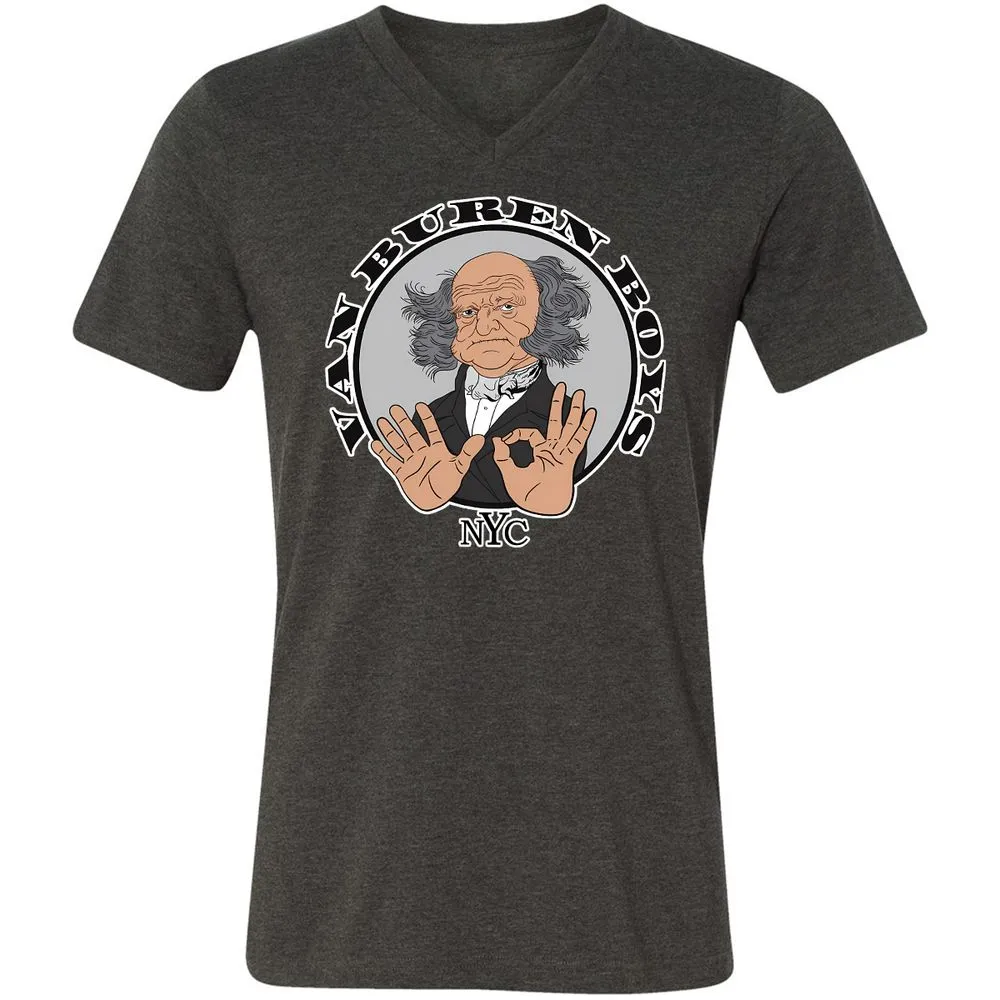 Unisex V-Neck T-Shirt - NEKEJSL3 - Dark Grey Heather - 8
