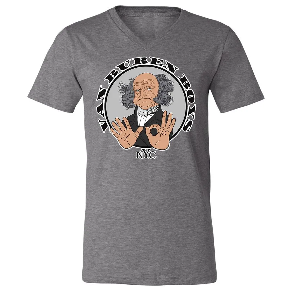 Unisex V-Neck T-Shirt - NEKEJSL3 - Deep Heather - 13
