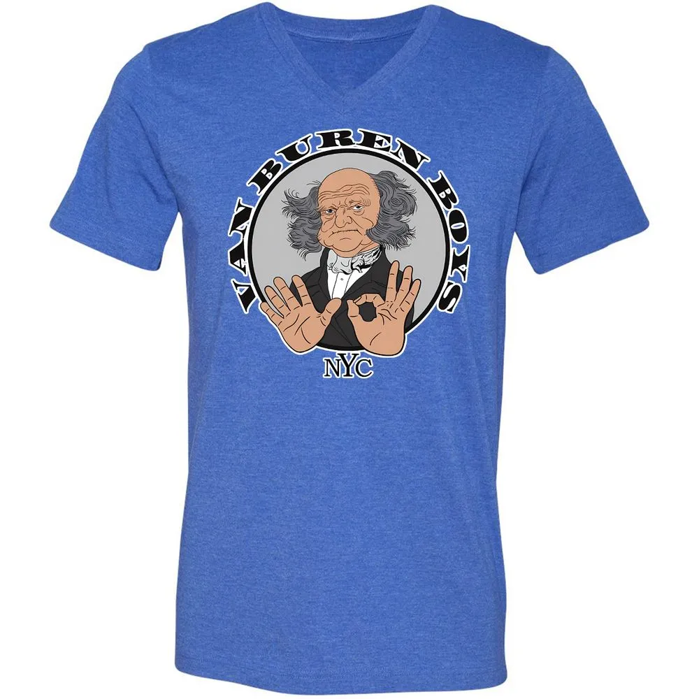 Unisex V-Neck T-Shirt - NEKEJSL3 - Heather True Royal - 14