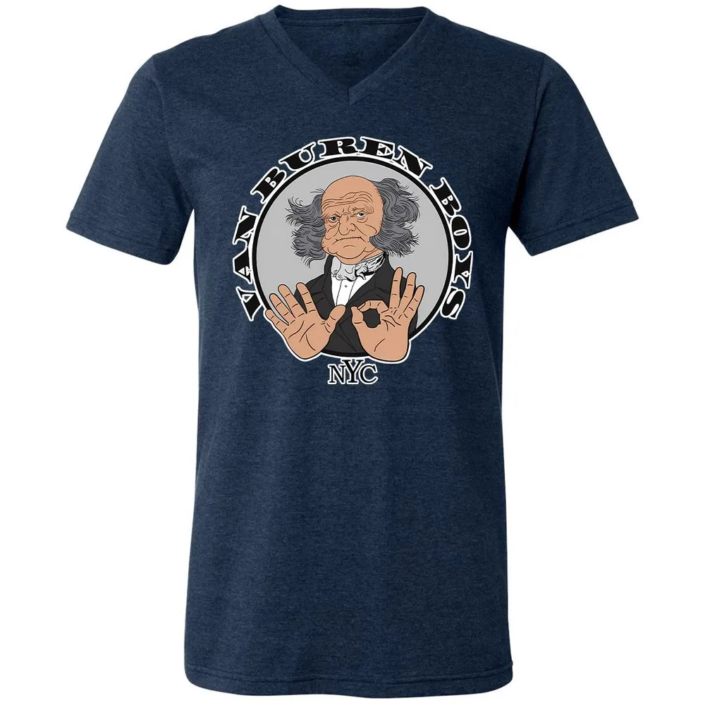 Unisex V-Neck T-Shirt - NEKEJSL3 - Heather Navy - 15