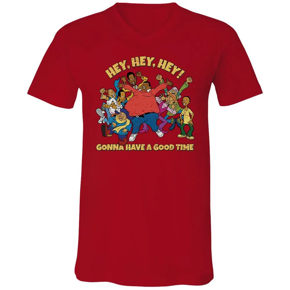 Unisex V-Neck T-Shirt - F5NE3V8L - Red - 3