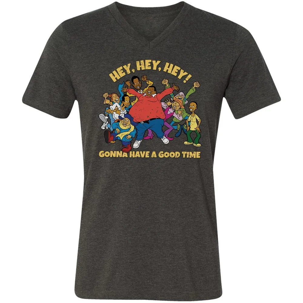 Unisex V-Neck T-Shirt - F5NE3V8L - Dark Grey Heather - 8