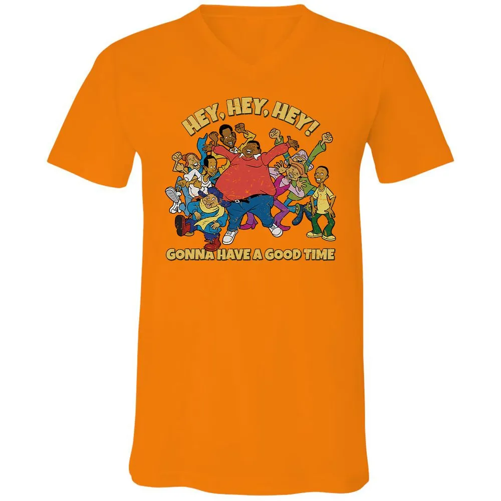 Unisex V-Neck T-Shirt - F5NE3V8L - Orange - 11