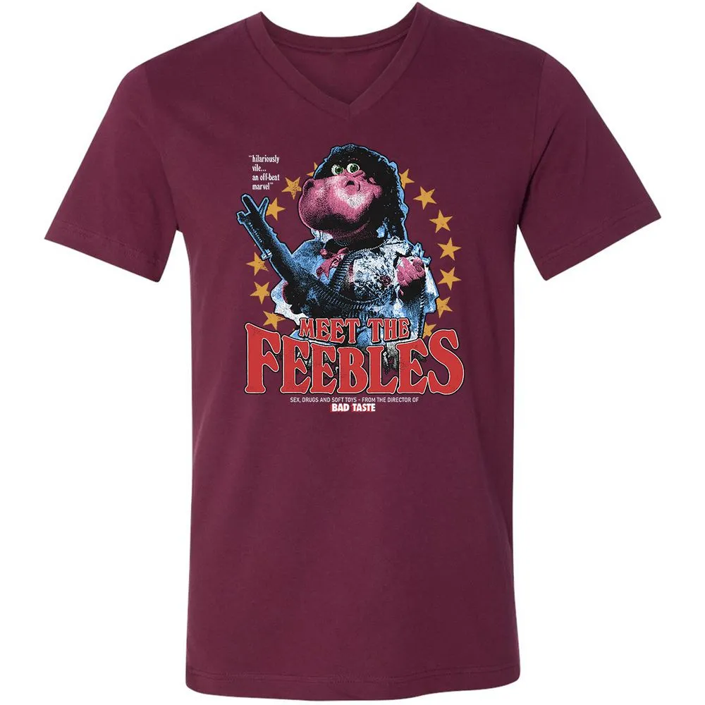 Unisex V-Neck T-Shirt - FVD1AQVM - Maroon - 6