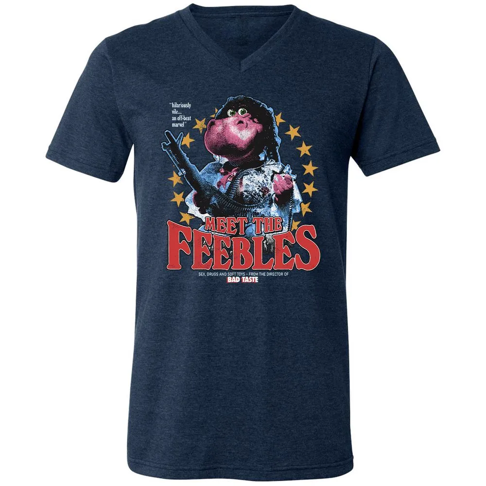 Unisex V-Neck T-Shirt - FVD1AQVM - Heather Navy - 15