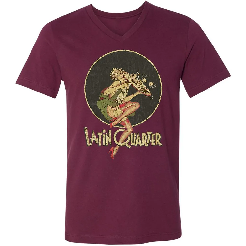 Unisex V-Neck T-Shirt - 5RU775VE - Maroon - 6