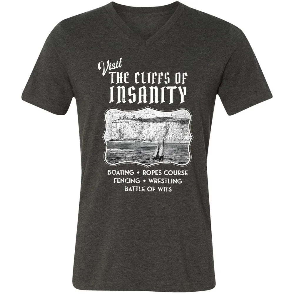Unisex V-Neck T-Shirt - C8MAHKCY - Dark Grey Heather - 8