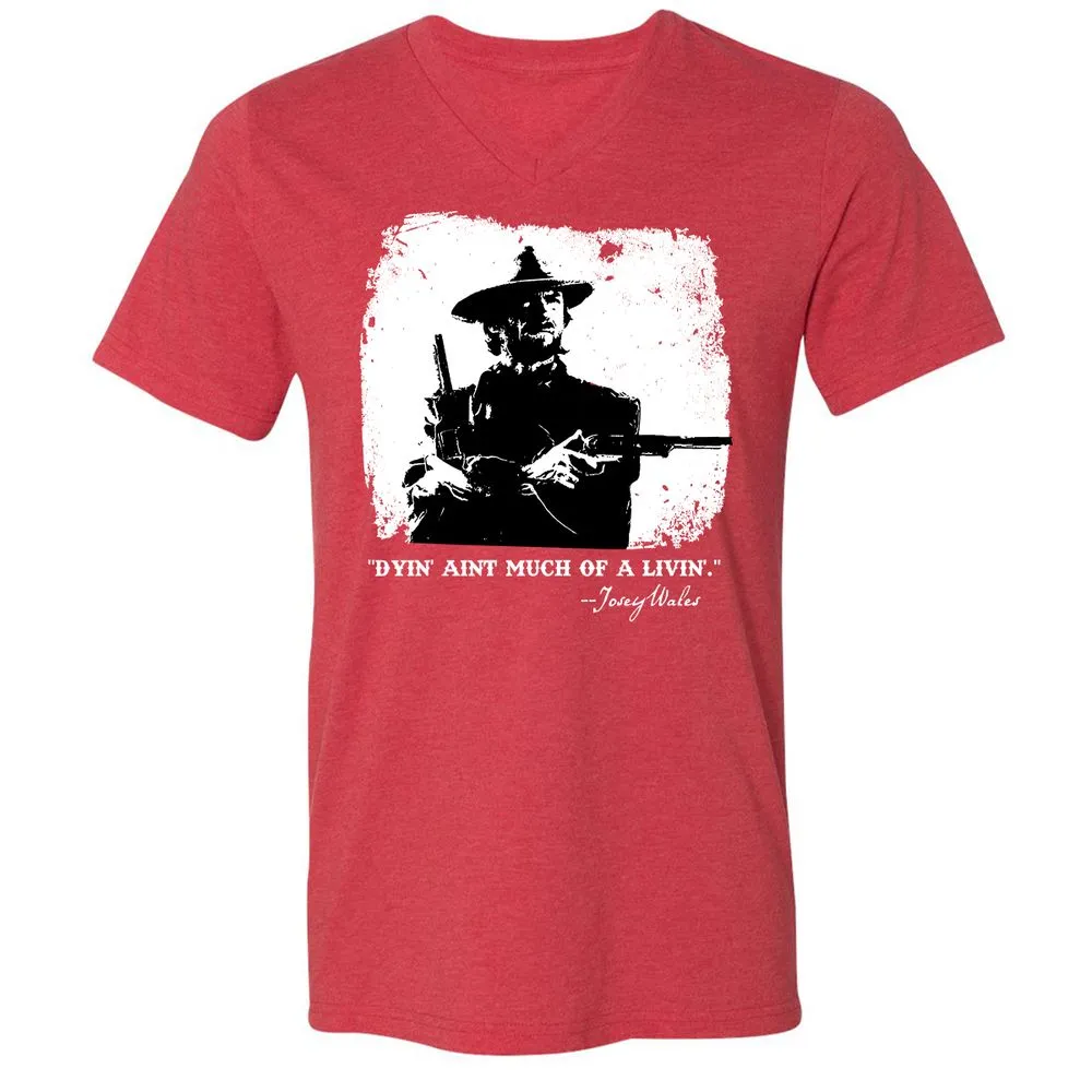 Unisex V-Neck T-Shirt - DACP7D2L - Heather Red - 16