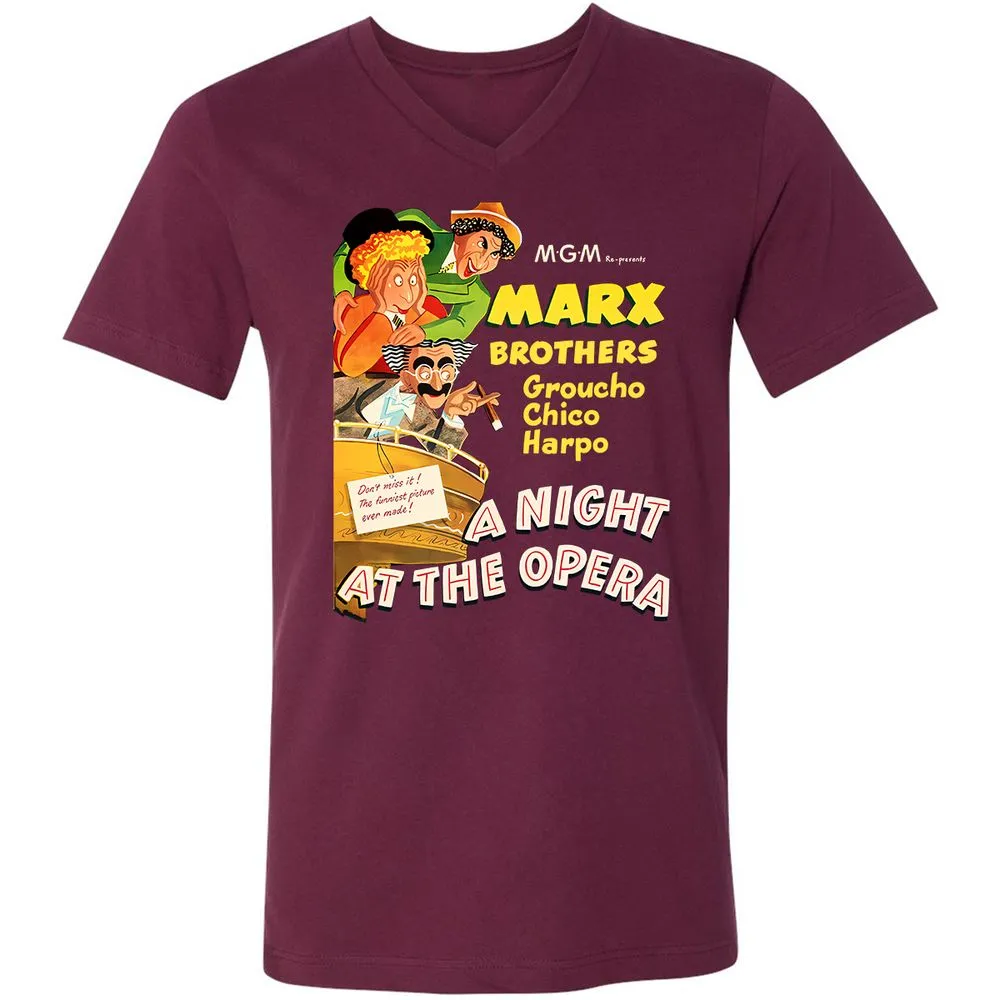 Unisex V-Neck T-Shirt - QT2X8QF3 - Maroon - 6